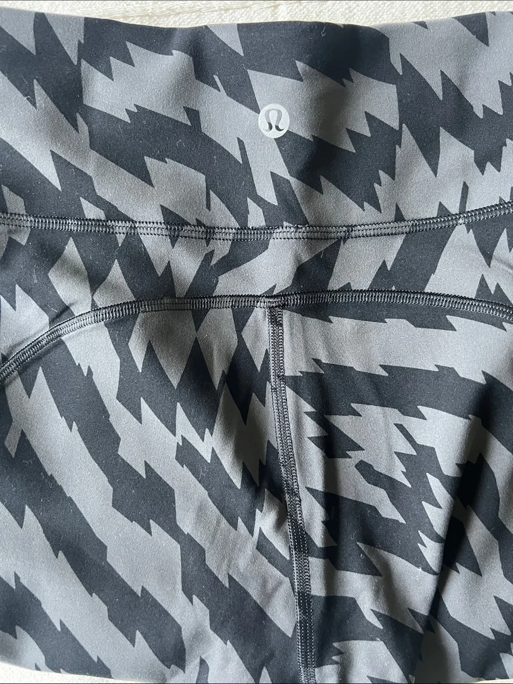 Lululemon athletica Black & Gray Zigzag Pattern Leggings
